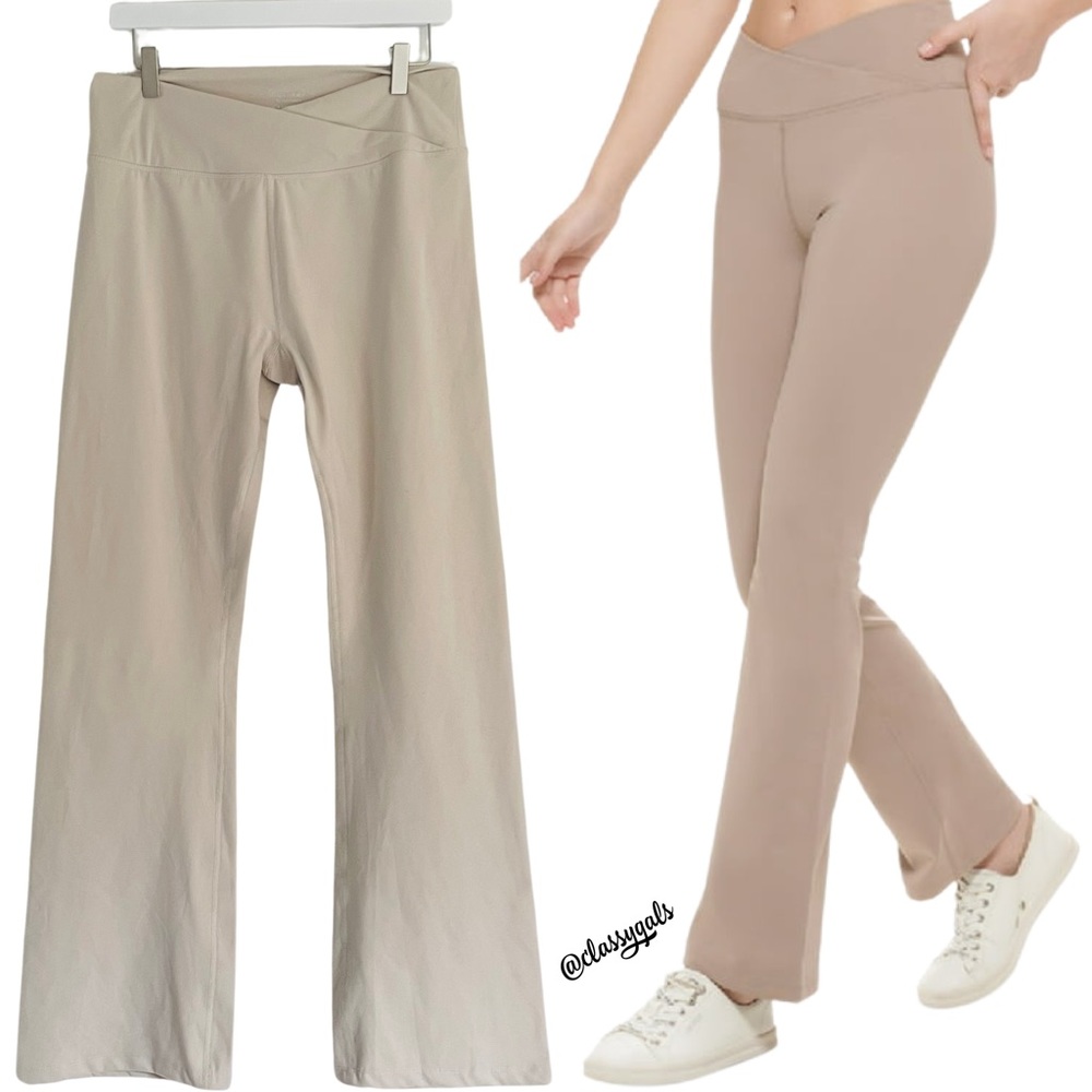 CALVIN KLEIN NWOT Women's Crossover Waist Flare Leggings